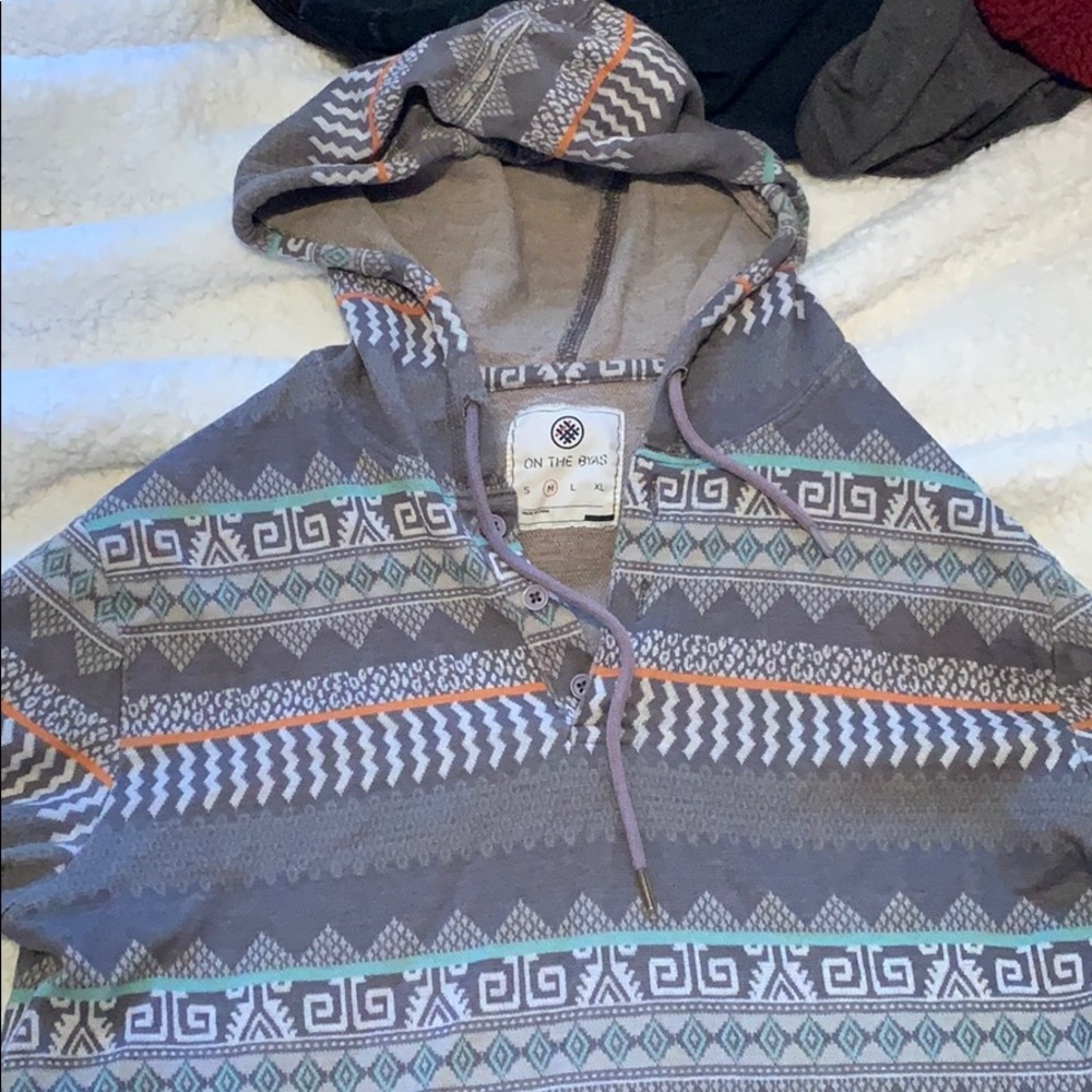 On the Byas grey with designs hoodie